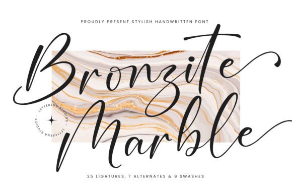 Bronzite Marble Font: Elevating Brand Identity with Luxury Script Typography
