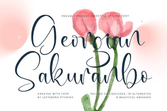 Georgian Sakuranbo: A Stylish Script Font for Creative Makers
